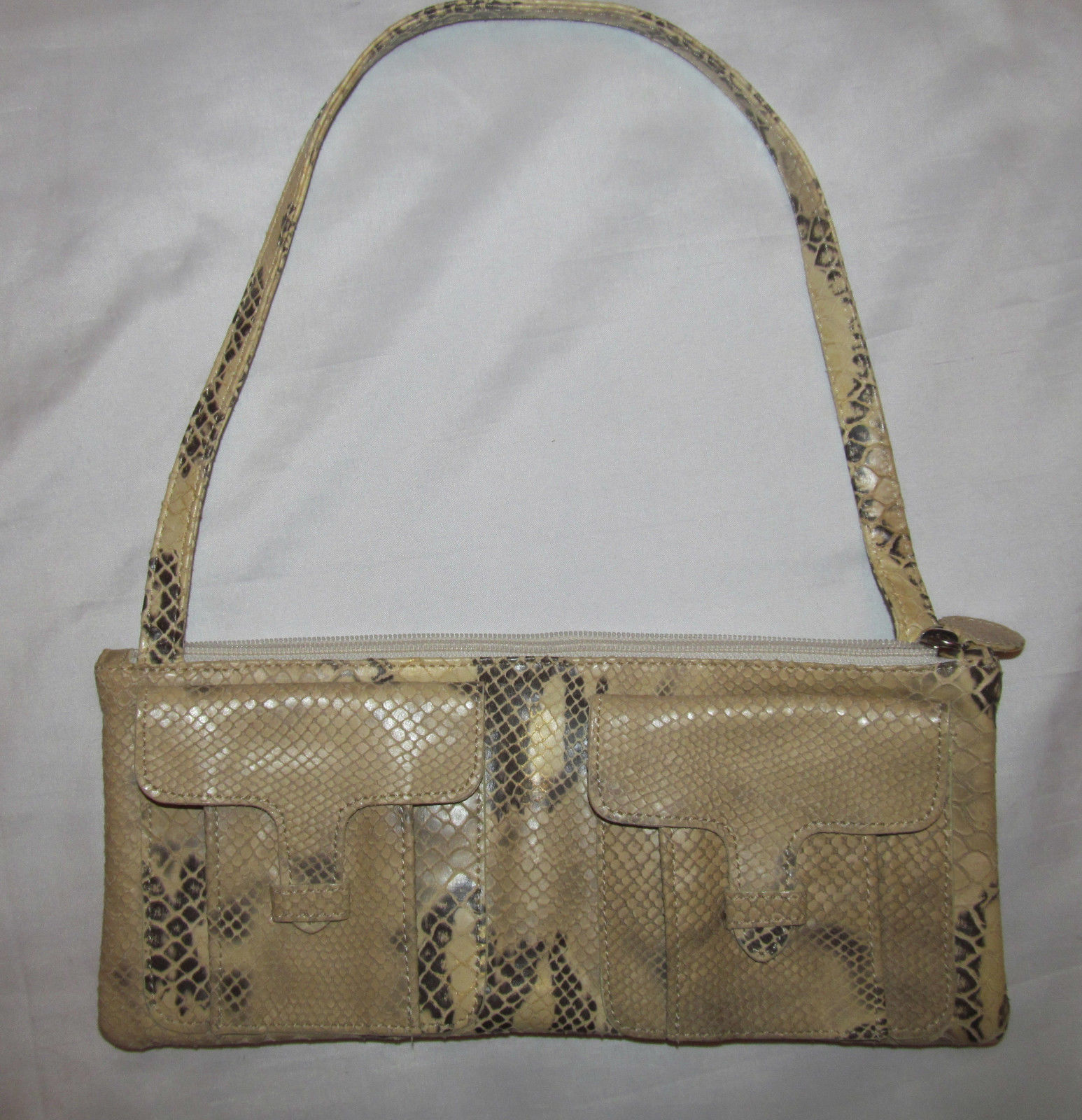 ABACO PARIS python beige tan with metallic gold a… - image 1