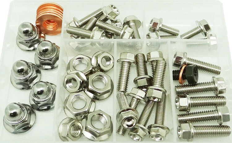 Yamaha YZ125 Top End Engine Bolt Kit (Zinc) - Complete Bolt Set For YZ 125 Rebuilds