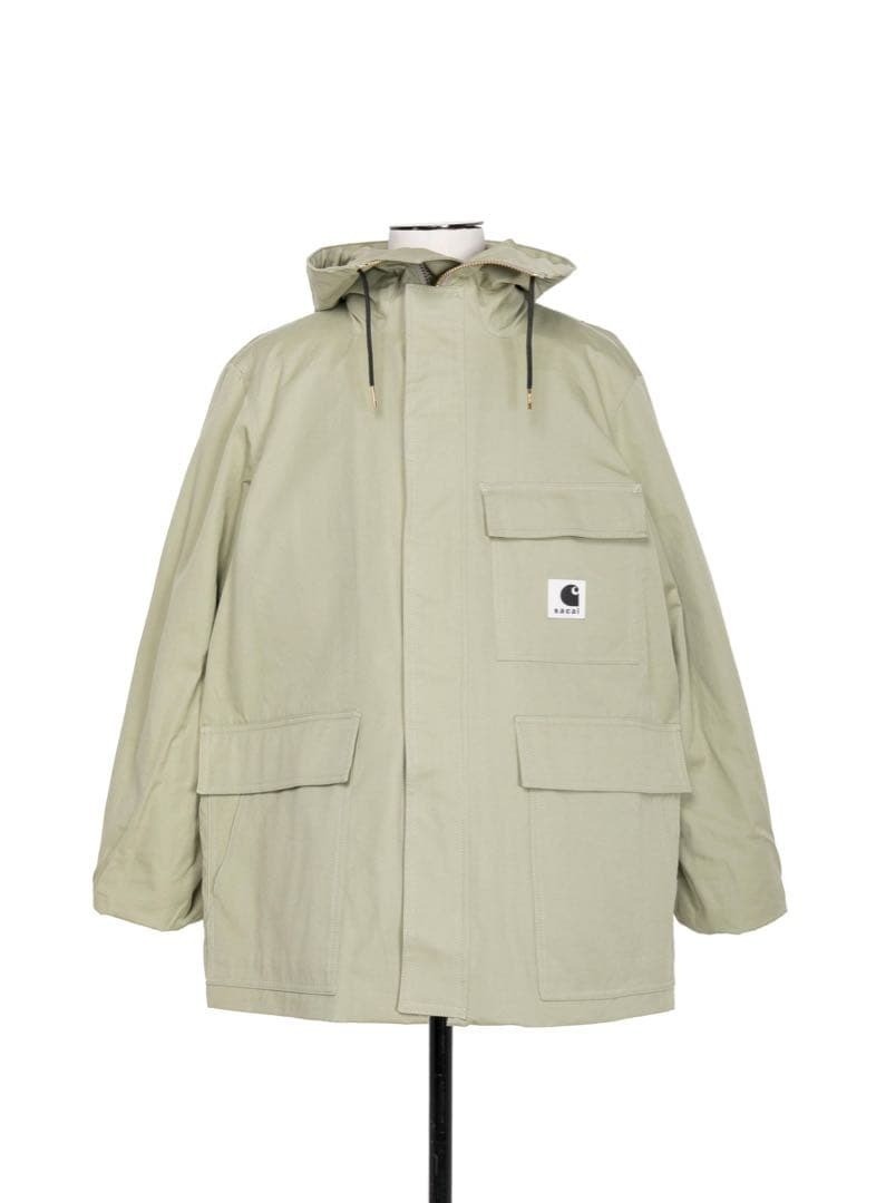 Sacai x Carhartt WIP Hood Reversible Duck Coat Jacket Size 4 XL