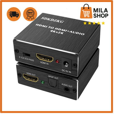 HDMI Audio Extraktor Splitter 4K Optisch SPDIF TOSLINK 3,5 mm Stereo Schwarz
