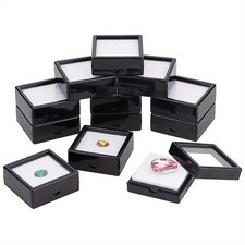 12pcs Black Gemstone Display Box Square Acrylic Diamond Jewellery Tray Box