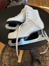 Toddler Ice Skates Size 8 Kids - Canadian Royal White Figure Skates -5.5  no scf