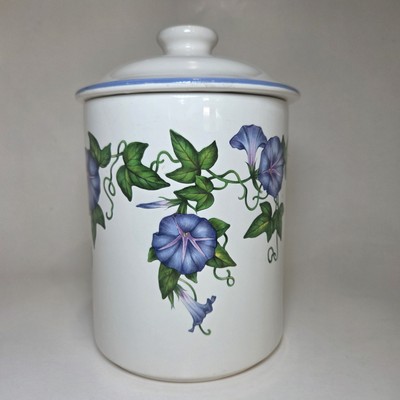 Vintage Canister Morning Glory Certified International 6.25'' Japan Ceramic