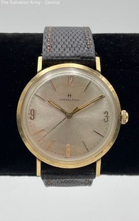 Hamilton Mens 10K Yellow Gold 1970s 35th Anniversary Mechanical Wristwatch