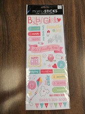 Baby Girl Theme Scrapbooking Stickers Mambisticks Glitter 1-6 Months Child
