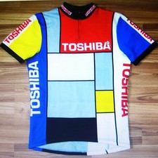 TOSHIBA Stretch Radtrikot Vintage 1987. GUT!