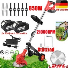 Für Makita Akku Rasentrimmer mit 2 Akku und Ladegerät Freischneider Motorsense