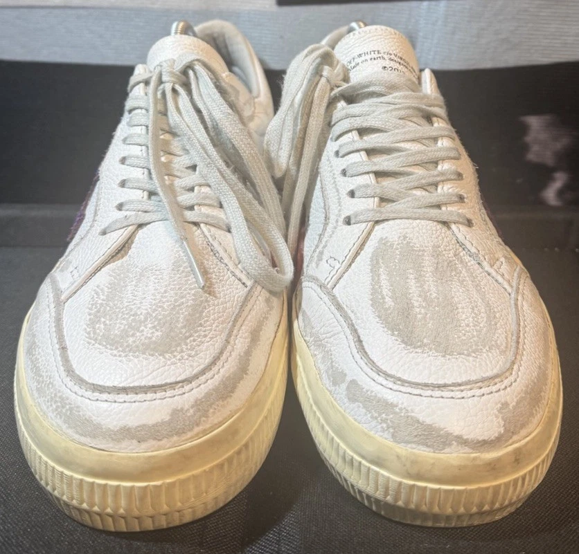 Zapatillas blancas bajas vulcanizadas blancas envejecidas Off White para mujer talla 41 Foto 4 de 4