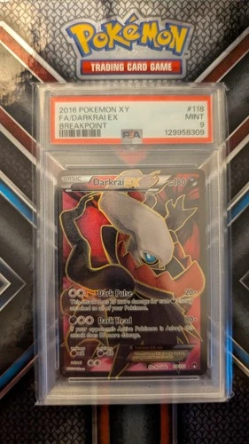 2016 POKEMON XY BREAKPOINT #118 FULL ART/DARKRAI EX PSA 9
