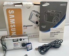 Vintage Samsung Digimax 530 D5100 5.0MP Digital Camera Box Manual 1gb Memory