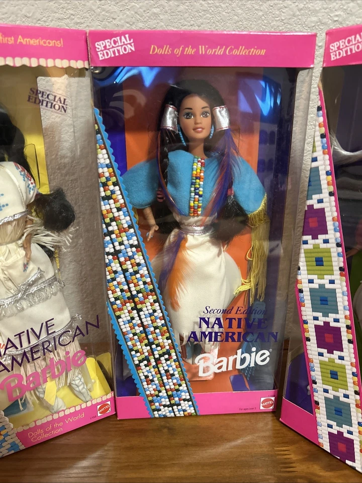 Vtg Lot of 3 Native American Barbie Dolls of World Mattel 1992-1994~MIB~MUST SEE - Image 3 of 4