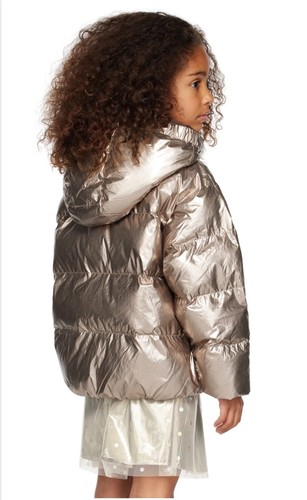 Bonpoint blythe rose gold warm padded kids winter puffer down ski jacket 6y - Picture 13 of 17