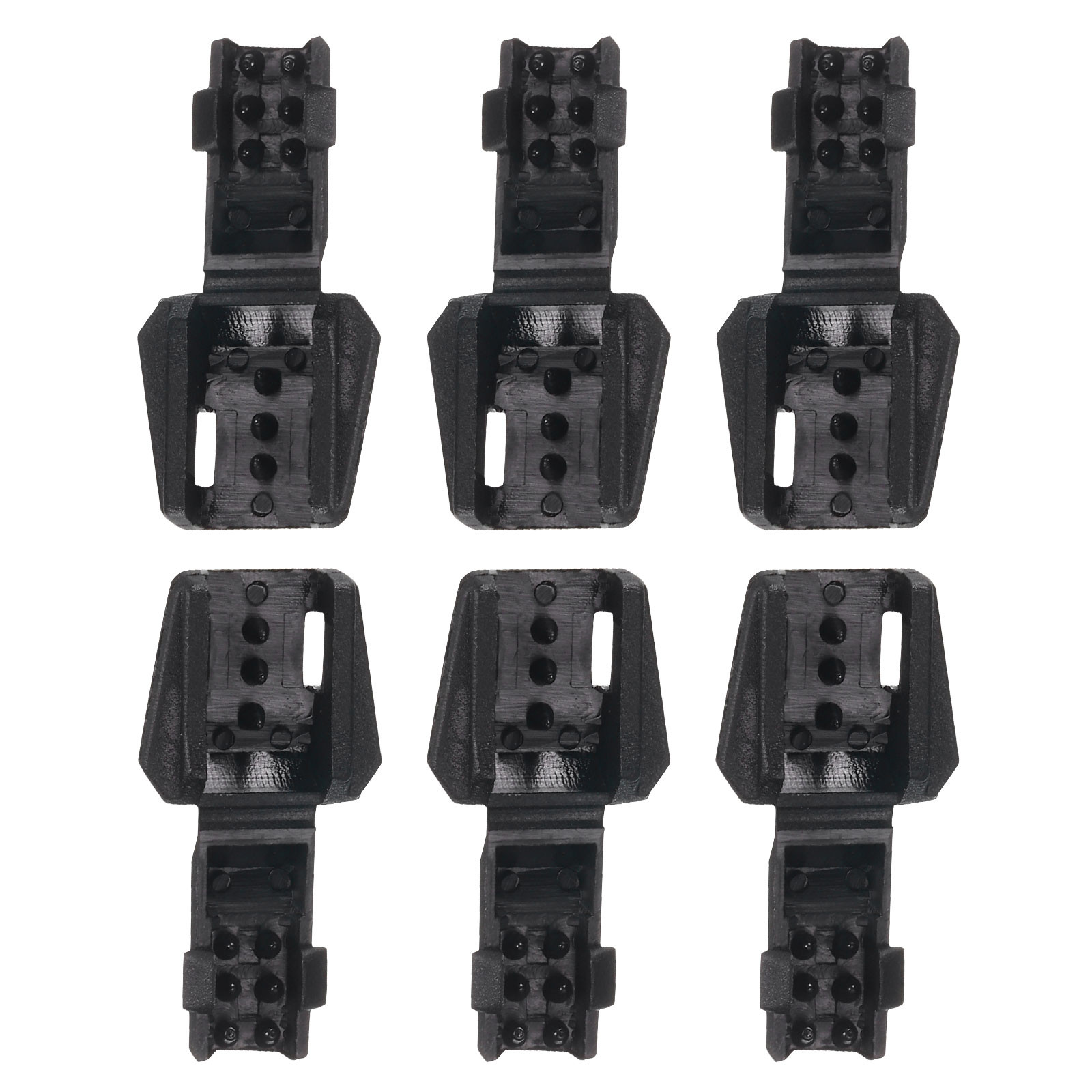 APL Punte terminali per cavi 18 mm x 18 mm (LxW) confezione da 6 clip terminali per lacci scarpe in nylon nero