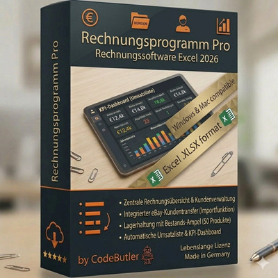 Rechnungsprogramm Excel Rechnungssoftware eBay Händler Kundenverwaltung Rechnung