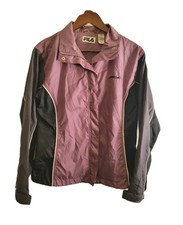 Vintage Womens FILA Windbreaker Mauve And Black Colorblock Womens Medium