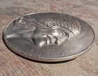 Vintage Cast Aluminum Wall Plaque – Native American Chief - Stamped CLARK - 7.5" — photo 3