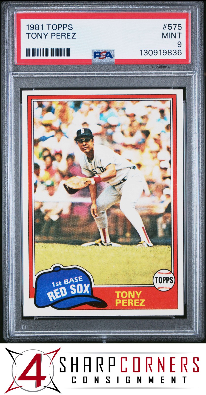 1981 TOPPS #575 TONY PEREZ RED SOX HOF PSA 9