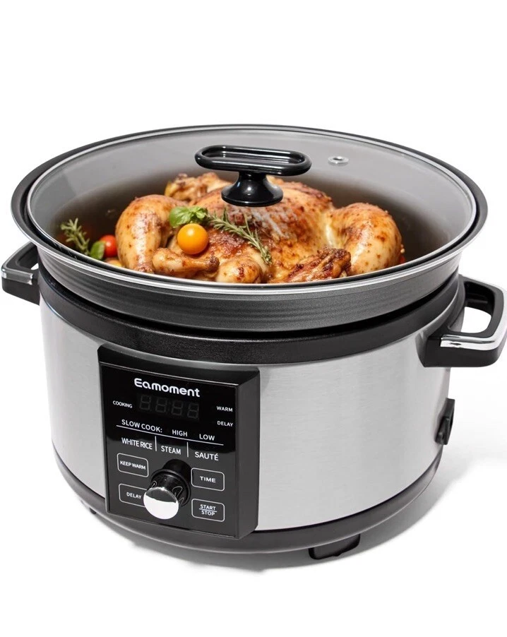 Large 5.5QT Programmable Slow Cooker, Non Stick Aluminum Alloy Pot
Opens in a new window or tab