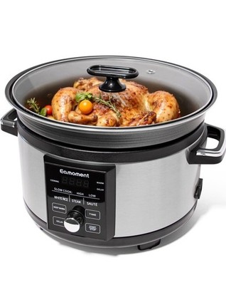Large 5.5QT Programmable Slow Cooker, Non Stick Aluminum Alloy Pot
