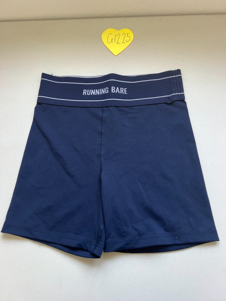 Running Bare Women's Activewear Cycling Shorts Navy Blue Size AUS 8