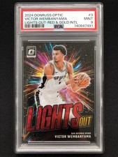 2024-25 Donruss Optic Lights Out Red & Gold Intl. #3 Victor Wembanyama /99 PSA 9