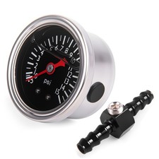 Universal 0-15 Psi Fuel Pressure Gauge With Inline Fitting Adapter Universal 0-15 Psi Fuel Pressure Gauge With Inline Fitting Adapter