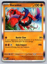 Carta Pokemon Koraidon 047/084 Holo rara nera pece - quasi nuova