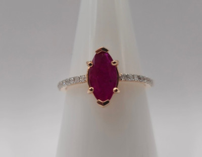 Diamond & Ruby Rose Gold Ring, Certified Valuation   10% OFF   72H SALE