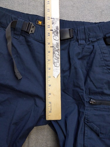 B.C. Clothing Convertible Cargo Pants Mens Large Blue Zip Off Hiking Outdoor - Picture 10 of 14