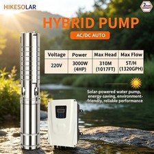 4HP MPPT AC/DC Hybrid Solar Deep Well Pump, S...