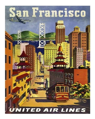 Vintage San Francisco Travel Poster Wall Art Premium Quality