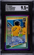 2025 Donruss #123 Konnor Griffin Optic Purple Prizm /49 Auto SGC 9.5
