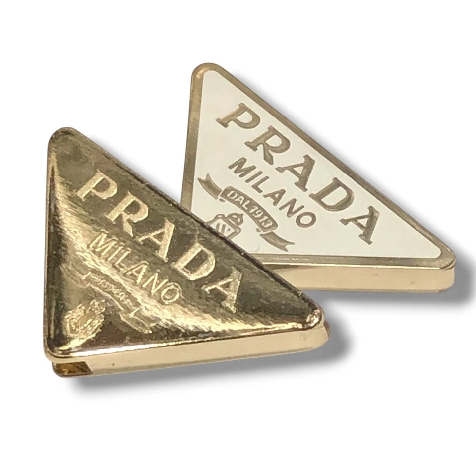 PRADA 57YS 52ZV 59ZV 14YS 73ZS Dorado/Blanco Repuesto Icono Logo Genuino (Par) Foto 2 de 4