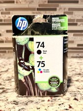 HP 74XL Black and 75 Tri-color Ink Cartridges Sealed Expired 2016