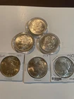 3 Morgan & 3 Peace Dollars AU