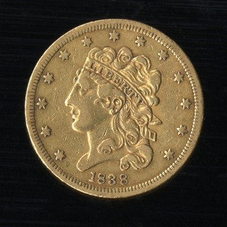 US Coin 1838 Classic Head Gold $5 Half Eagle XF/AU NO RESERVE!