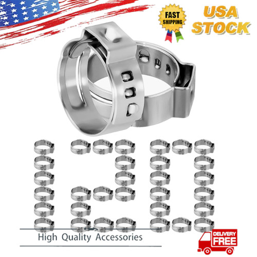 120Pcs 1/2" PEX Stainless Steel Clamp Cinch Rings Crimp Pinch Fitting
