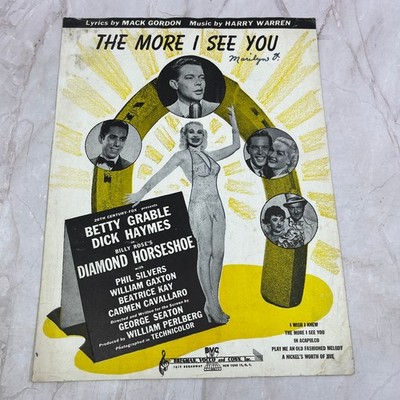 The More I See You Mack Gordon Harry Warren Antique Sheet Music V40-1