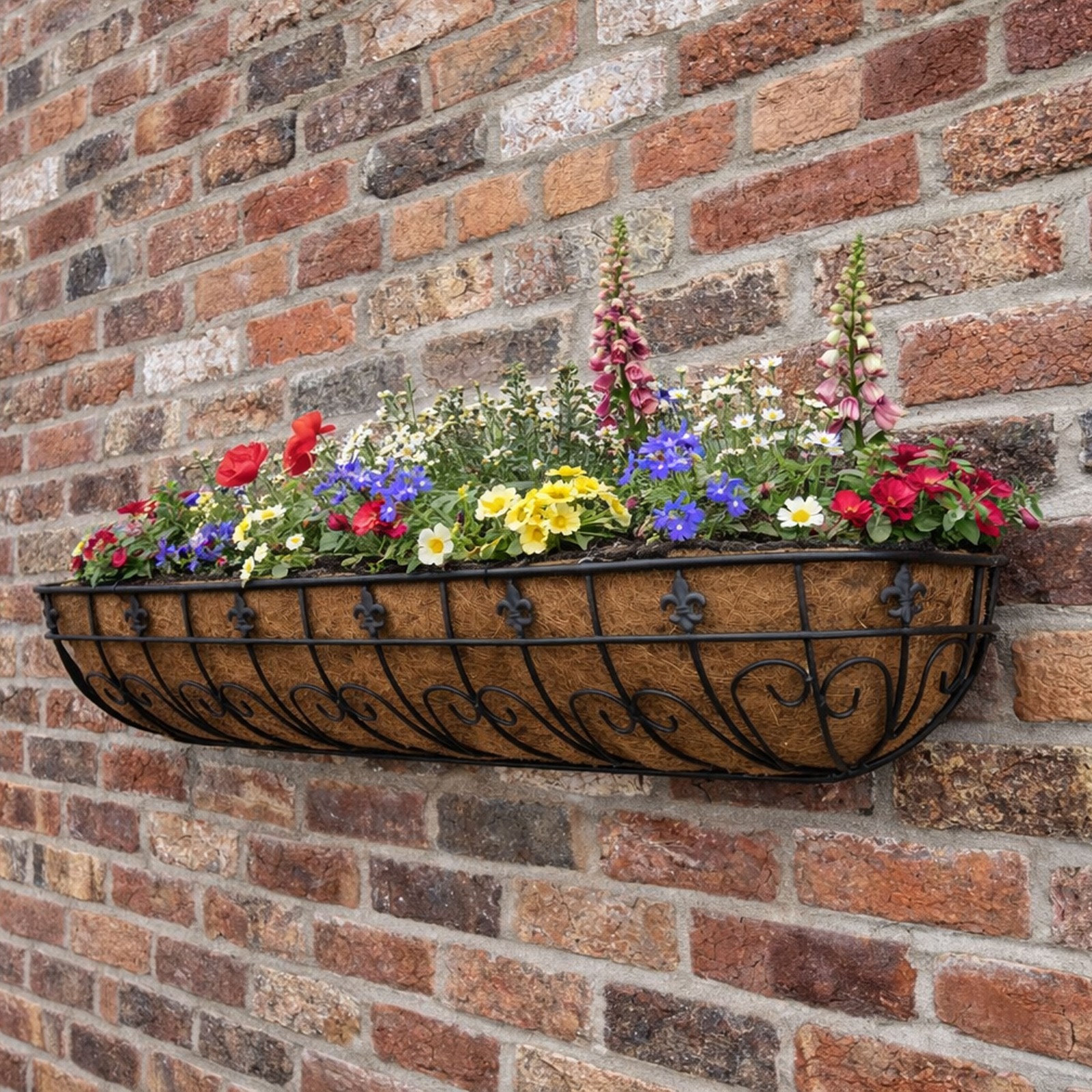 Wall Trough Planter Garden Window Box Basket Boxes Large Fleur de lys 48"" 120cm