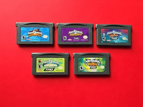 Game Boy Advance Power Rangers Lot 5 Games Dino Thunder Ninja Storm Wild Force