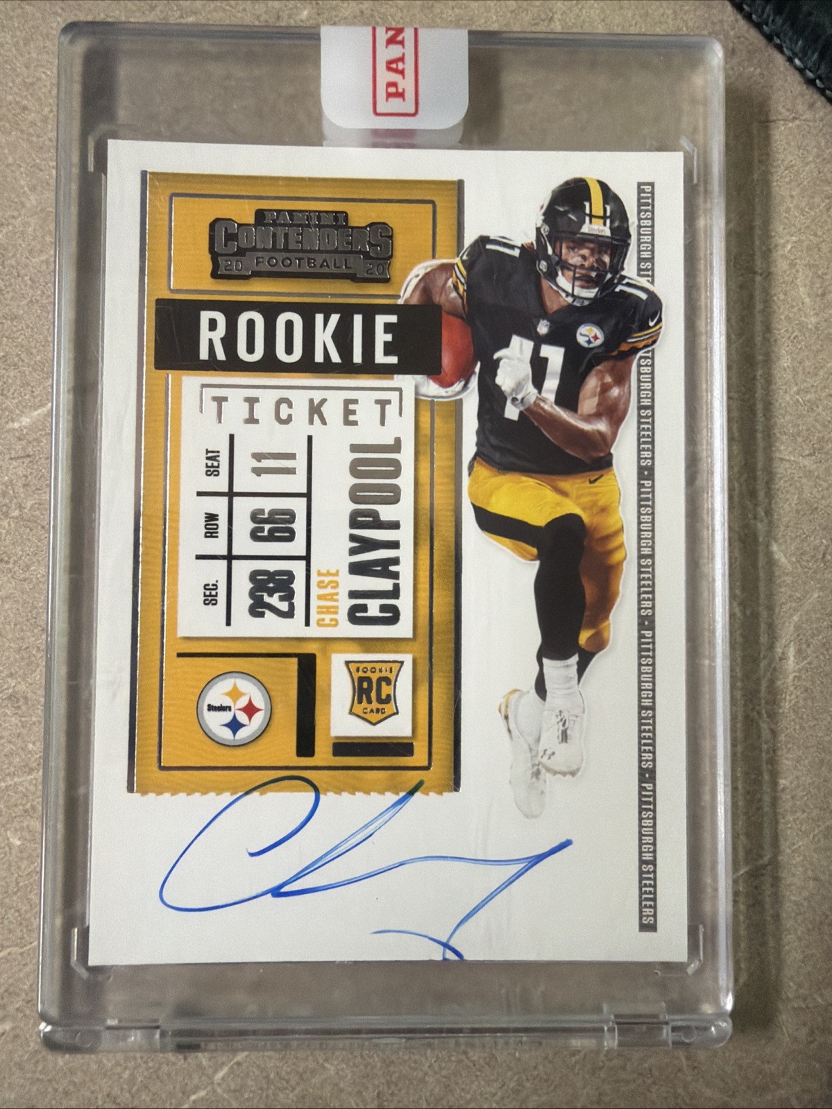 CHASE CLAYPOOL 2020 CONTENDERS ROOKIE TICKET STEELERS AUTO
