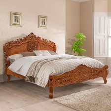 SUPER King Size 6' French style  Mahogany Rococo Bed shabby chic