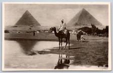 Vintage CAIRO Egypt The Pyramids Giza Camel Rider Lehnert 1920s