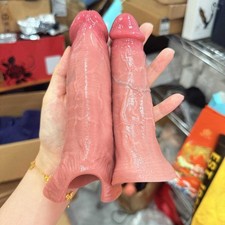 Reusable Thick Penis Extender Sleeve Extension Male Girth Enhancer Enlarger