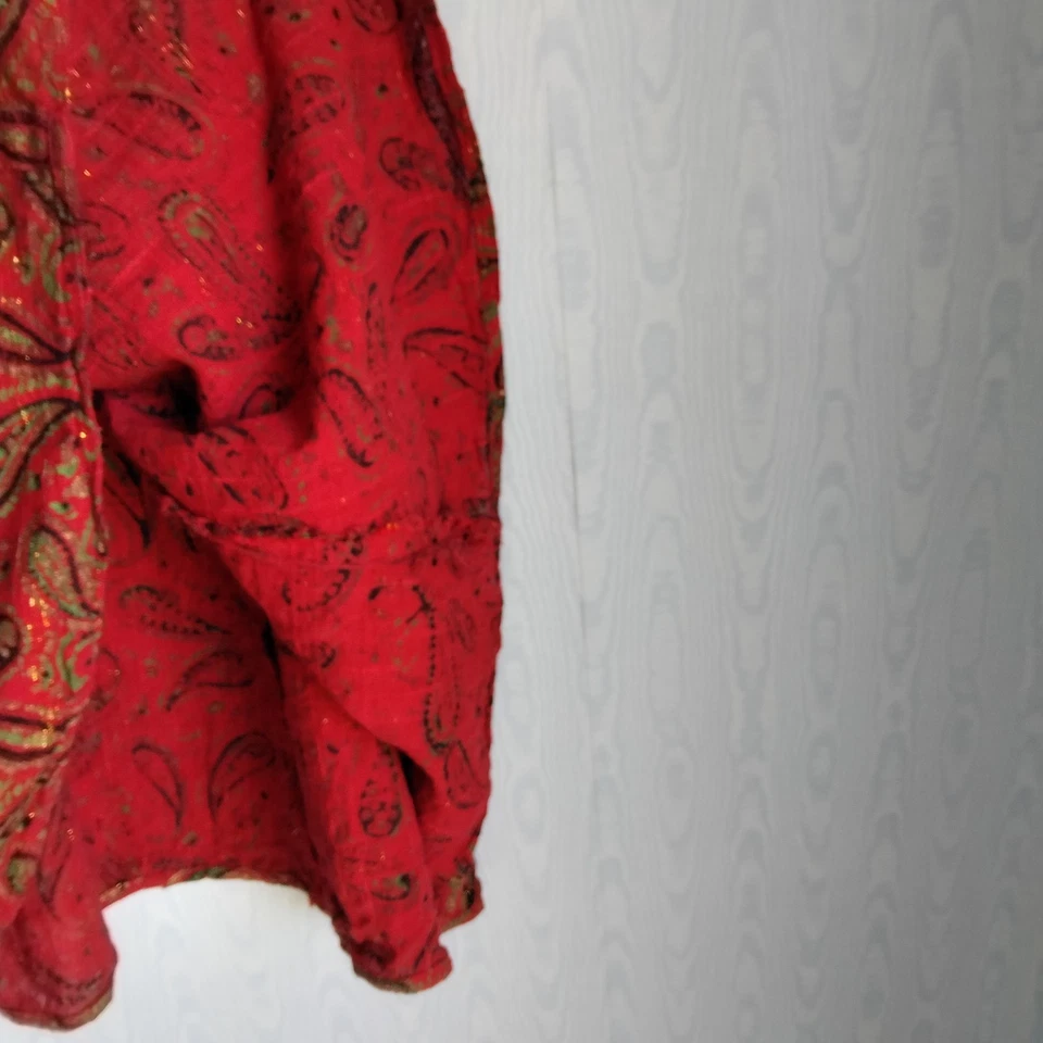 Vestido acampanado de colección hecho a mano para mujer pequeño vacaciones Navidad cachemira manga abullonada Foto 4 de 4