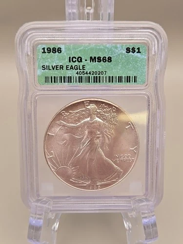 1986 $1 American Silver Eagle - ICG MS68