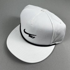 Nike Golf Hat Cap Snapback White Dri-FIT Retro 72 Twill Rope Swoosh Logo Sport