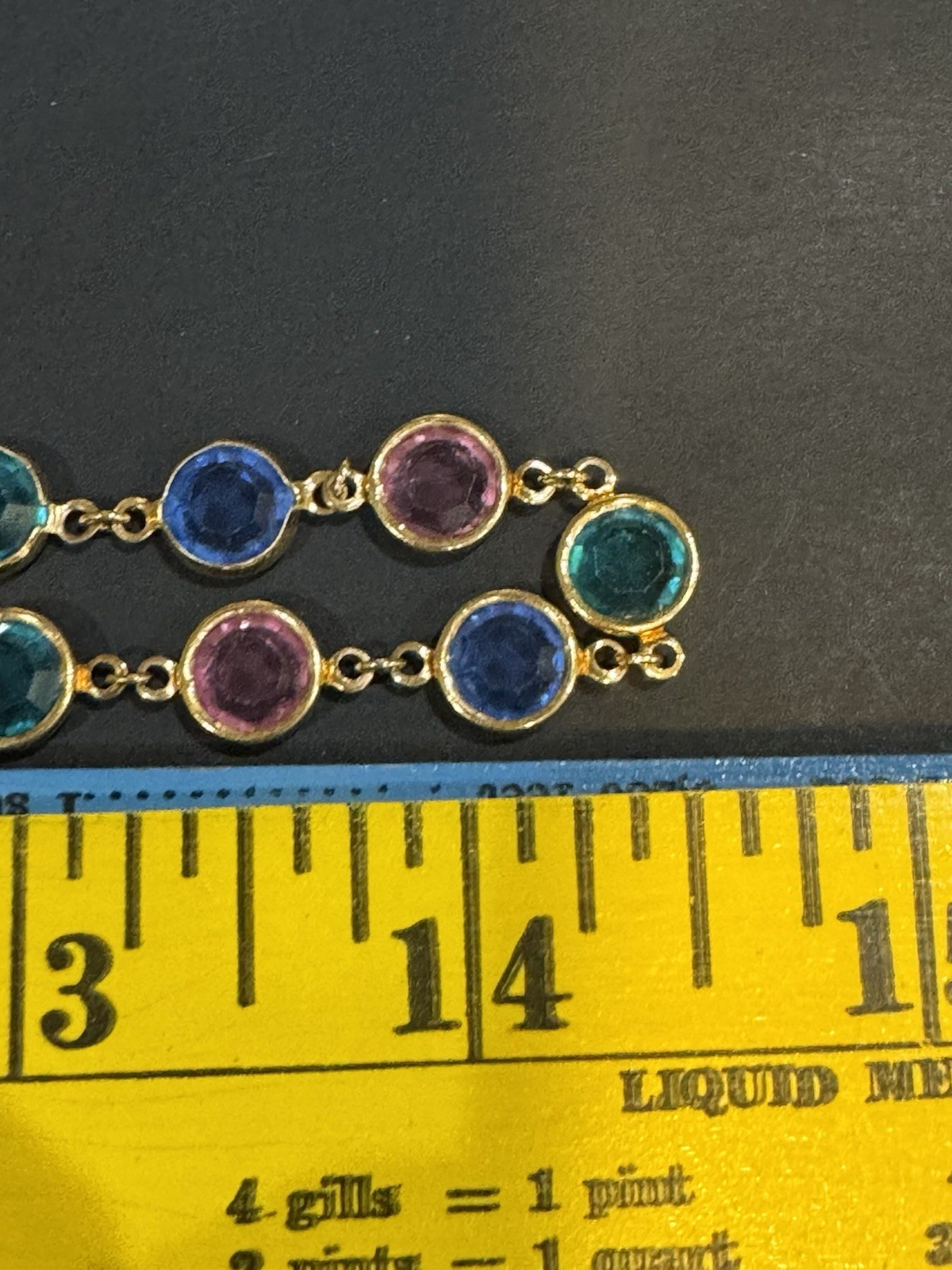 Vtg Design Premier  Multi Colored Bezel Necklace … - image 5