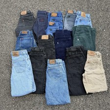 LOTE DE COLECCIÓN DE 15 pantalones vaqueros Levis Lee de mezclilla tallas mixtas a granel al por mayor niños para hombre