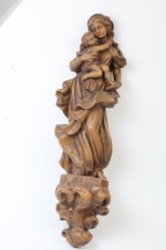 Holz Madonna Maria mit  Kind Holzfigur Skulptur handgeschnitzt Gottesmutter 67cm